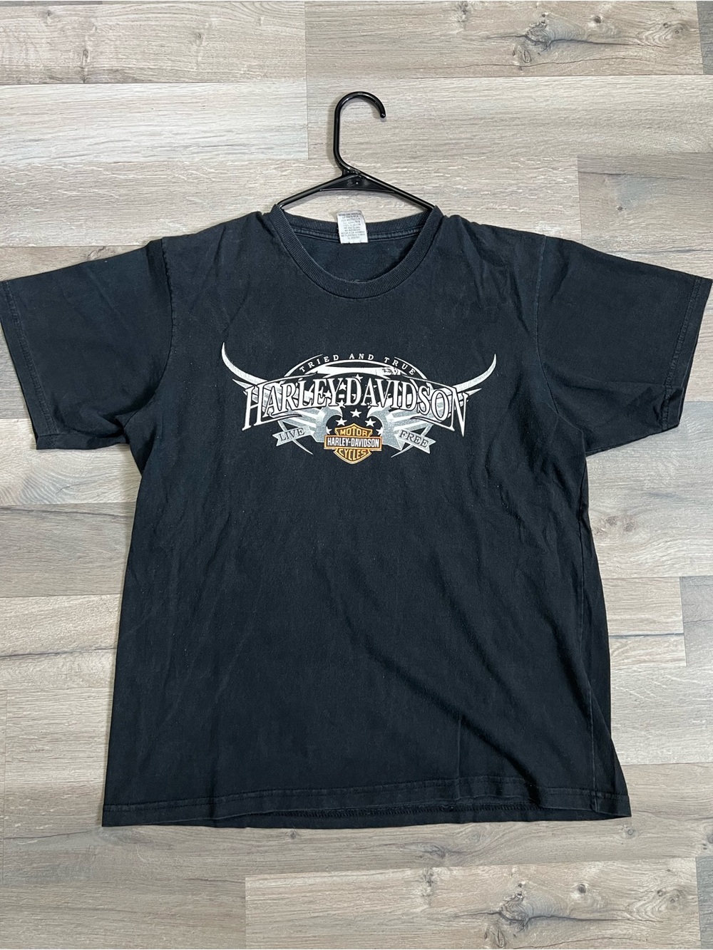 VTG Harley Davidson Shirt Large Black Hermosa Bad Boy Live Free Costa Rica Skull